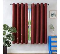 Rideau Occultant 200 x 250 cm avec Oeillets Isolation Lumineux Isolant Thermique Design Moderne à Oeillets pour Maison Chambre Salon Intérieurs, Vin Rouge
