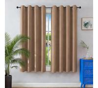 Rideau Occultant 200 x 260 cm avec Oeillets Isolation Lumineux Isolant Thermique Design Moderne à Oeillets pour Maison Chambre Salon Intérieurs, Brun
