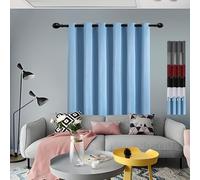 Rideau Occultant 200 x 80 cm Thermique Isolant Anti Froid et Chaleur Draperies Intérieurs Modernes Entretien Facile,pour Salon, Bleu Ciel