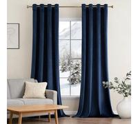 Rideau Occultant 240 x 240 cm Anti UV Anti Bruit Isolant Thermique Design Moderne à Oeillets pour Maison Chambre Salon Intérieurs, Bleu Foncé