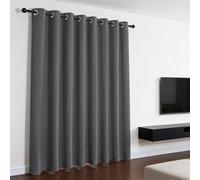 Rideau Occultant 60 x 230 cm Panneaux Anti Chaleur Anti Froid Rideaux Opaque avec Oeillets Design Moderne, 1Pièces pour Chambre Maison Salon Intérieurs, Gris Foncé