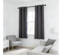 Rideau Occultant 70 x 135 cm Thermique Isolant Anti Froid Rideau Chambre avec Oeillets Design Moderne, 1Pièces pour Salon, Chambre à Coucher et Cuisine, Gris Foncé