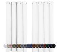 Rideau Occultant 70 x 200 cm Isolant Anti UV, Lot de 1 Rideaux Opaque Draperies Intérieurs Decoration Rideaux Thermiques, Cuisine pour Chambre Salon, Blanc