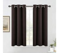 Rideau Occultant 80 x 110 cm Anti Chaleur Anti Froid Isolant Thermique Design Moderne à Oeillets pour Chambre, Opaque Rideaux Salon Moderne, Brun