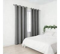 Rideau Occultant 80 x 140 cm Bloquer Lumiere, Thermique Isolant Anti Froid Doux Rideau avec Œillets Design Moderne à Oeillets pour Maison Chambre Fenetre, Gris