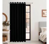 Rideau Occultant 90 x 180 cm Isolant Anti UV, Lot de 1 Rideaux Opaque Draperies Intérieurs Decoration 100% Rideau Occultant Thermique pour Salon, Chambre, Noir