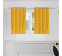 Rideau occultant à œillets Jaune moutarde 140 x 140 cm - Polyester velours, opaque, lavage machine
