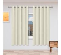 Rideau Occultant à Oeillets 120 x 145 cm Isolant Thermique Anti Froid Rideaux Phonique Rideau Cuisine Moderne avec Oeillets, Protection La Vie Privée pour Salon Chambre, Beige