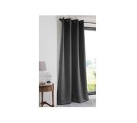 Rideau occultant à œ illets uni polyester NOTTE - Anthracite - 135x180cm