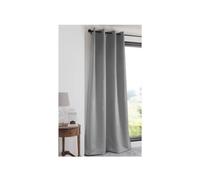 Rideau occultant à œ illets uni polyester NOTTE - Gris - 135x180cm