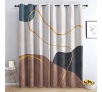 Rideau Occultant Abstrait - Lot de 2 Rideaux Thermiques Isolants Anti Froid Imprimé pour Salon Chambre Fenetre Cuisine, Rideaux et Draperies Intérieurs à Oeillets, 110x215 cm (LxH)