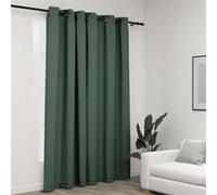Rideau occultant Aspect de lin avec œillets Vert 290x245 cm Vert G