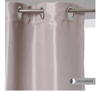 Rideau occultant - ATMOSPHERA - 140 x 260 cm - Couleur Lin - Effet satiné - Œillets