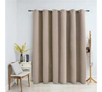 Rideau occultant avec anneaux en métal Beige 290x245 cm Beige G