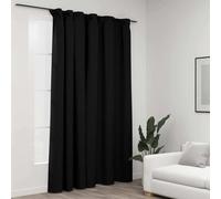 Rideau occultant avec crochets aspect lin anthracite 290x245 cm