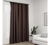 Rideau occultant avec crochets aspect lin taupe 290x245 cm
