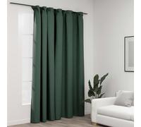 Rideau occultant avec crochets aspect lin vert 290x245 cm
