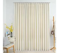 Rideau vidaXL Rideau occultant avec crochets Velours Crème 290x245 cm
