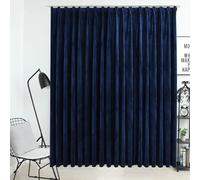 vidaXL Rideau occultant en velours avec crochets 290x245 cm Bleu foncé