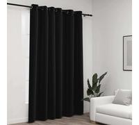 Rideau occultant avec œillets aspect lin anthracite 290x245 cm
