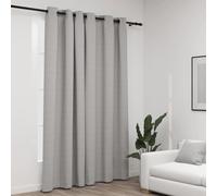 Rideau occultant avec œillets aspect lin gris 290x245 cm