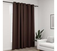 Rideau occultant avec œillets aspect lin taupe 290x245 cm
