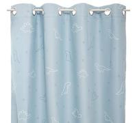 Atmosphera – Rideau occultant enfant Glow Dinosaure – phosphorescent œillets – Bleu 140 x 250 cm