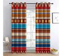 Rideau Occultant Bohème Tribal - Lot de 2 Rideaux Thermiques Isolants Anti Froid Imprimé pour Salon Chambre Fenetre Cuisine, Rideaux et Draperies Intérieurs à Oeillets, 140x180 cm (LxH)
