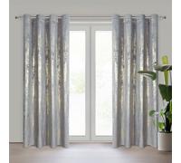 Rideau occultant brillant avec œillets RENIA 140X250 gris