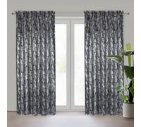 Rideau occultant brillant sur bande ELISE140X270 noir + argent