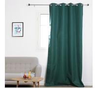 Rideau occultant - Calypso - Vert pétrole - 140 x 240 cm - 100% polyester - Œillets ronds