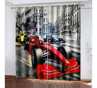 Rideau Occultant Chambre Paysage De Voitures De Sport Urbaines À La Mode 230cm Long 234cm Largeur 3D Motif Thermiques Isolants Polyester pour Chambre A Coucher Salon Fenêtre Balcon Rideaux Occult