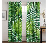 Rideau Occultant Chambre Rainforest Rideaux Palmiers Et Plantes Exotiques 245cm Long 140cm Largeur 3D Motif Thermiques Isolants Polyester pour Chambre A Coucher Salon Fenêtre Balcon Rideaux Occult