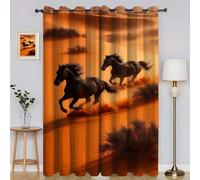 Rideau Occultant Cheval Rideaux et Draperies Intérieurs DéSert Rideau Opaque à Oeillets, pour Salon, Chambre à Coucher, Décoration de Maison LxH/2x117x137cmH3182