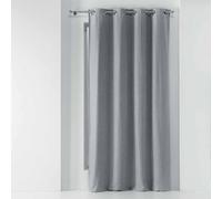 Douceur d'Intérieur Rideau Chinea à œillets 135 x 240 cm Occultant Chambray uni Gris