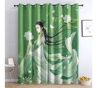 Rideau Occultant Chinoise - Rideaux Thermiques à Oeillets - Tenture Maison Chambre Salon Fenetre - Lot de 2 Rideaux et Draperies Intérieurs, 140x240 - T&R279