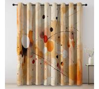 Rideau Occultant Coloré, Rideaux Thermiques à Oeillets, Aquarelle Griffonnage Simple Texture Rideaux Imprimé pour Salon Chambre Fenetre Moderne Décoration, L140×H280 cm, Lot de 2