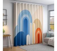 Rideau Occultant Coloré, Thermique Isolant Microfibre Rideau, Lot de 2 Rideaux Opaque à Oeillets L117×H230 cm, Rideaux De Fenêtre Abstrait Arche Texture pour Chambre Cuisine Décoration