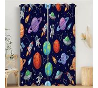 Rideau Occultant Constellation Spatiale Thermique Isolant, Lot de 2 Rideaux Fenêtre Opaques à Oeillets Univers Mystérieux Anti Froid UV Bruit, Intérieurs Decoration Dressing Salon Chambre - 140x245cm