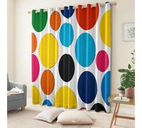 Rideau Occultant Couleur Imprimé 3D Lot De 2 Rideaux Thermiques Isolants Anti Froid Gros Point Rideaux à Oeillets Opaque Salon Chambre Décoration Fenêtre 2x117x183 cm LxH A/492