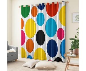 Rideau Occultant Couleur Imprimé 3D Lot De 2 Rideaux Thermiques Isolants Anti Froid Gros Point Rideaux à Oeillets Opaque Salon Chambre Décoration Fenêtre 2x110x215 cm LxH A/490