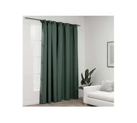 Rideau occultant d aspect de lin avec crochets Vert 290x245 cm