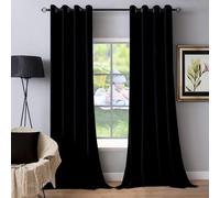 Rideau Occultant - Décoration de Fenêtre 80 x 240 cm 100% Polyester, Isolement Thermique Installation Facile Rideaux et Draperies Intérieurs Décoratif pour Maison Chambre Fenetre, Noir