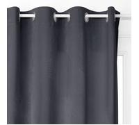 Rideau occultant ""Dolce"" velours gris ardoise 140x260cm - Atmosphera createur d'interieur