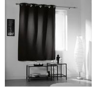 Rideau occultant - DOUCEUR D'INTERIEUR - COCOON - 140x180 cm - Noir - Œillets métalliques