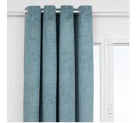 Rideau occultant effet velours ""Fujo"" bleu clair 135x260cm - Atmosphera createur d'interieur