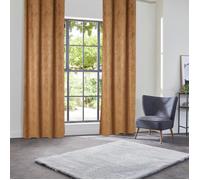 Rideau occultant effet velours ""Fujo"" cannelle 135x260cm - Atmosphera createur d'interieur
