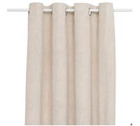 Rideau occultant effet velours ""Fujo"" lin 135x260cm - Atmosphera createur d'interieur