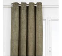 Rideau occultant effet velours ""Fujo"" vert kaki 135x260cm - Atmosphera createur d'interieur