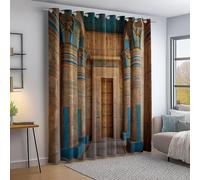 Rideau Occultant Égypte Antique Temples Traditions Architecture - Rideau Thermique Isolant à Oeillets Brun, Lot de 2 Rideaux et Draperies Intérieurs 75L X 166H cm pour Chambre Cuisine Fenêtre